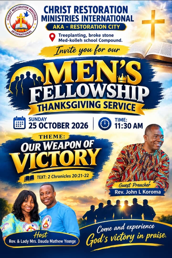 CRMI Men’s Fellowship Thanksgiving Service 2026
